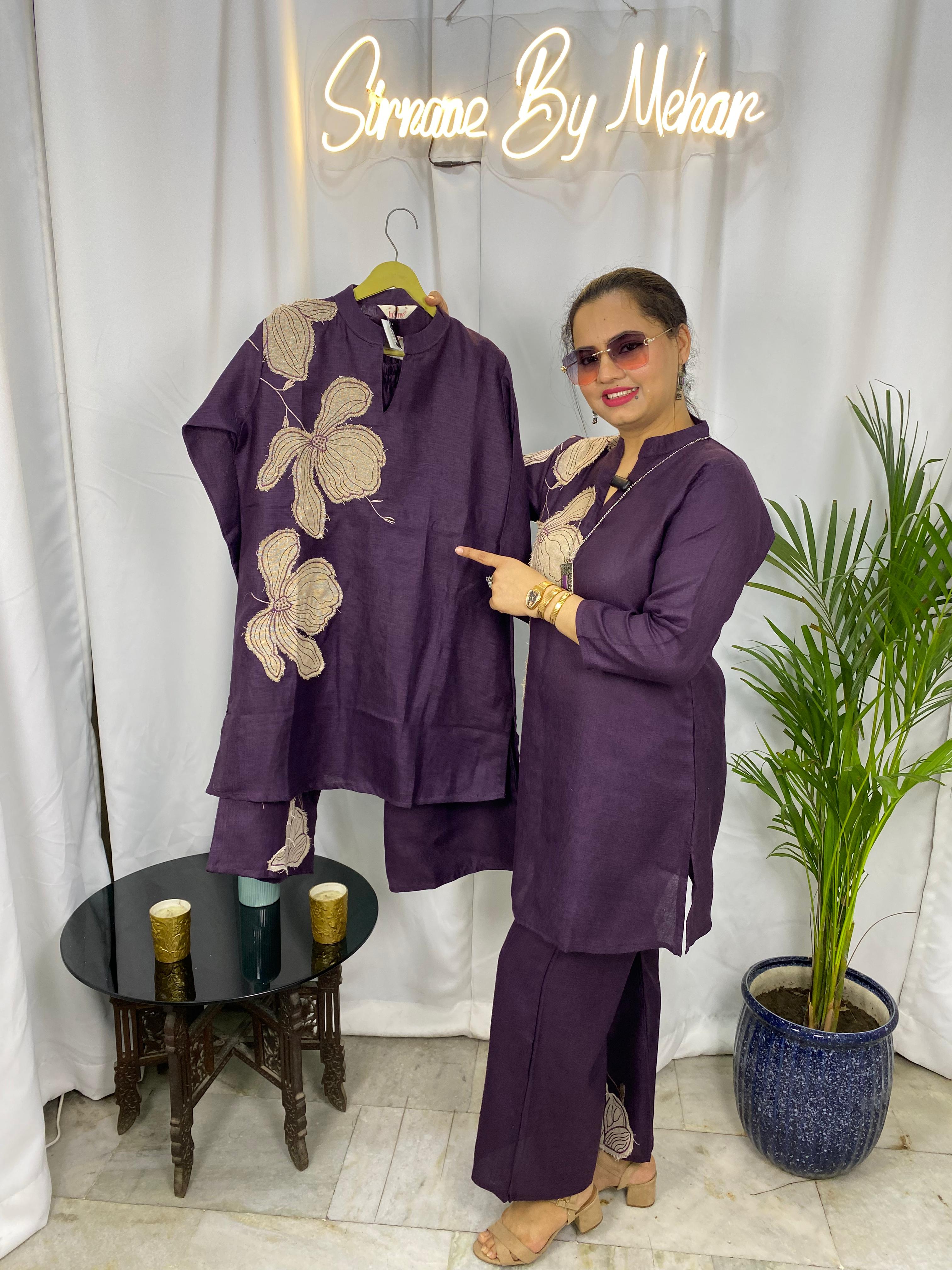 Midnight Plum Floral Co-Ord Set