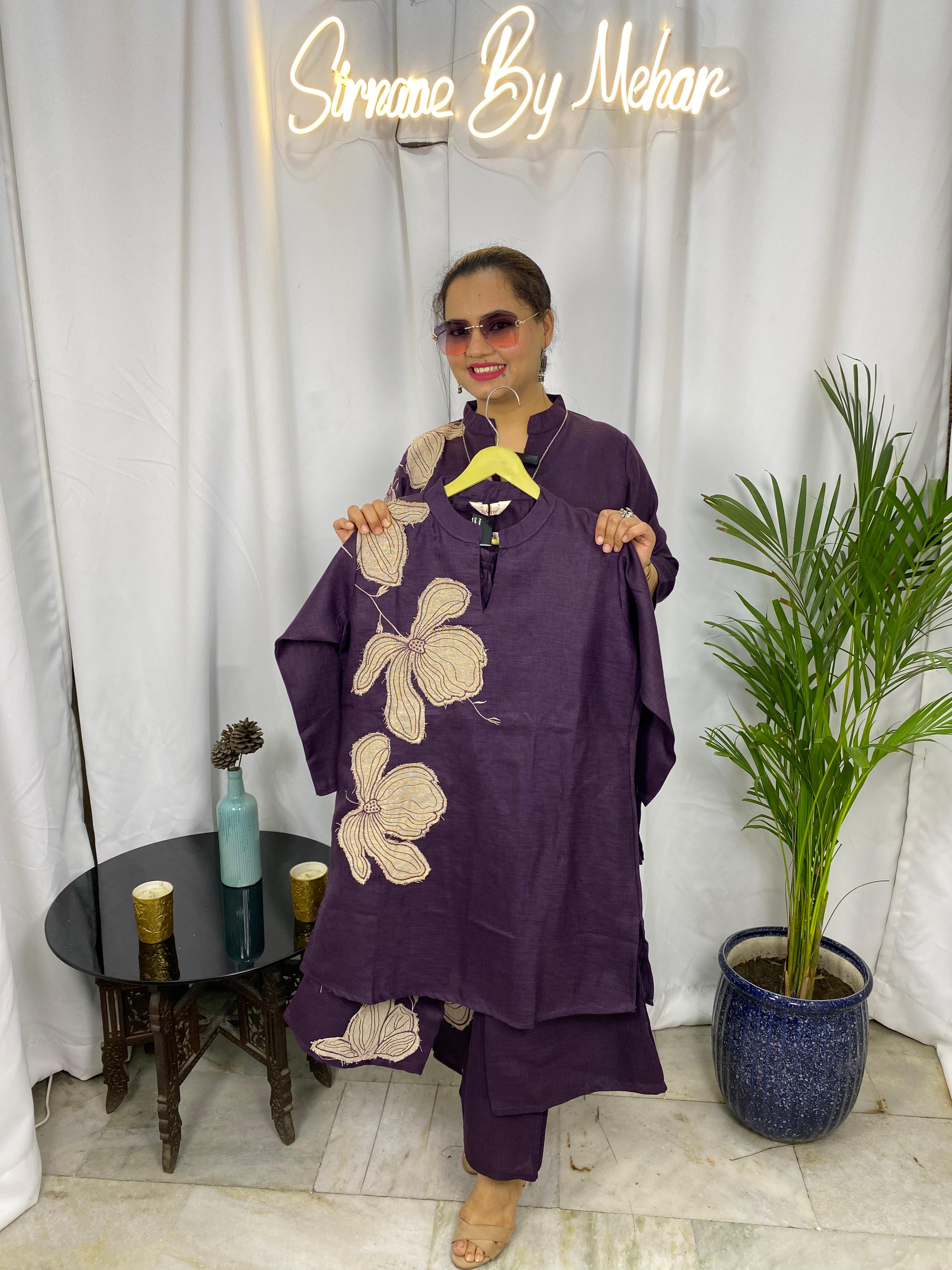 Midnight Plum Floral Co-Ord Set