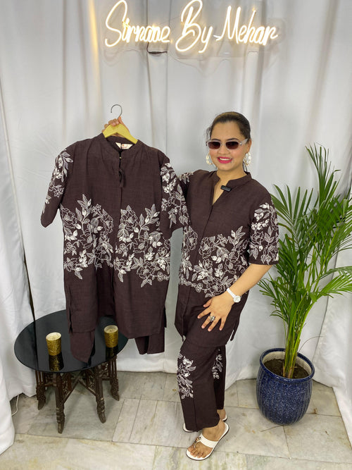 Cocoa Bloom Elegance Co-ord Set